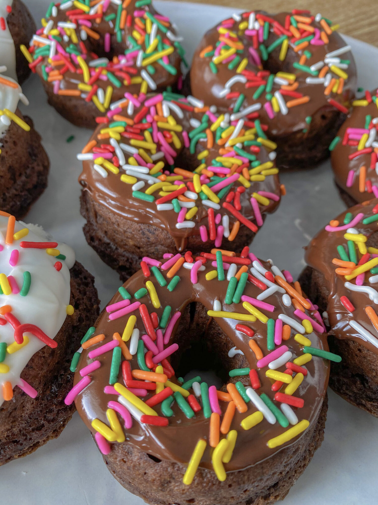 30 Minute Vegan Chocolate Sprinkle Donuts