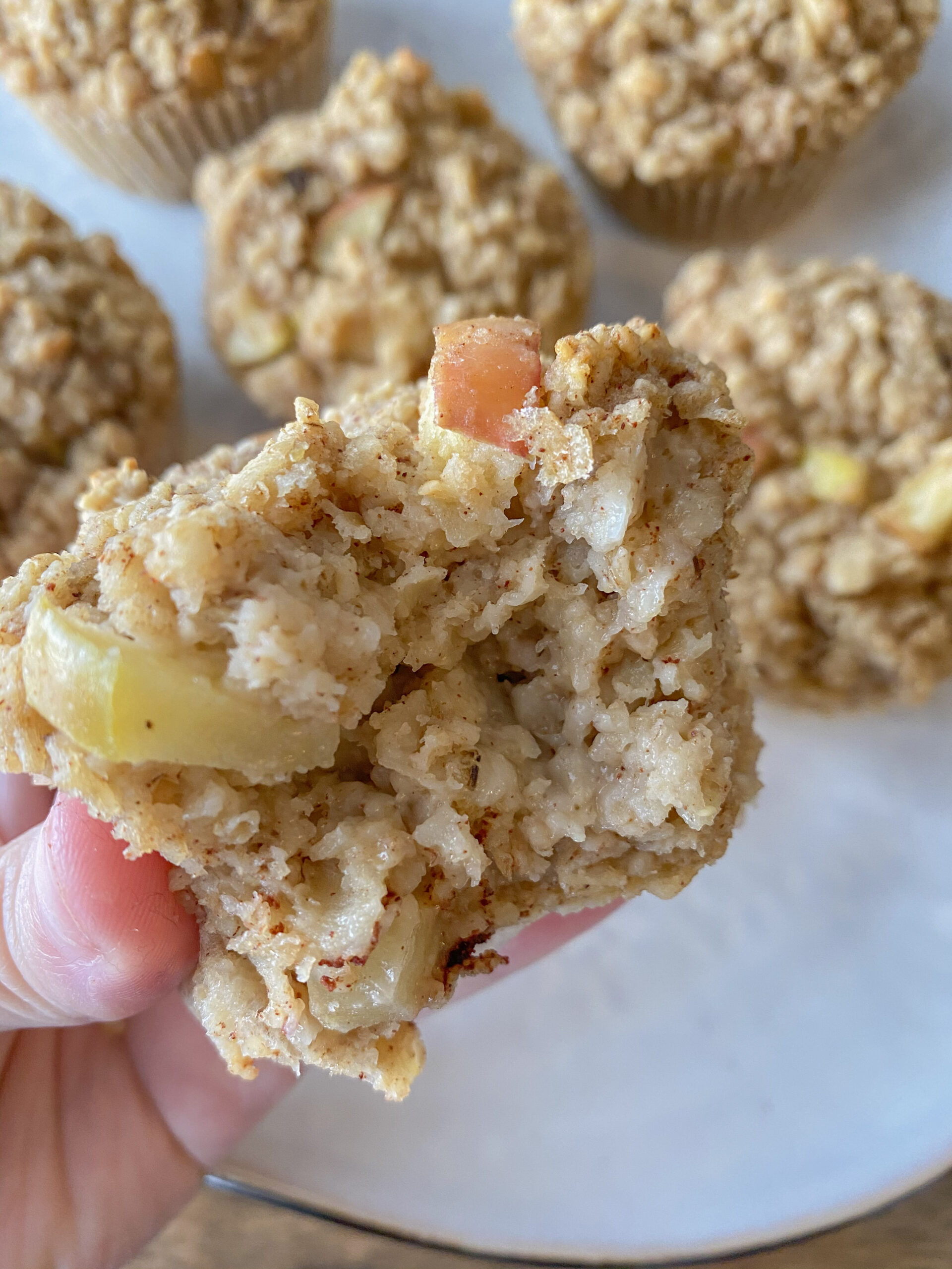 Vegan Apple Cinnamon Baked Oatmeal Muffins - Peanut Butter and Jilly