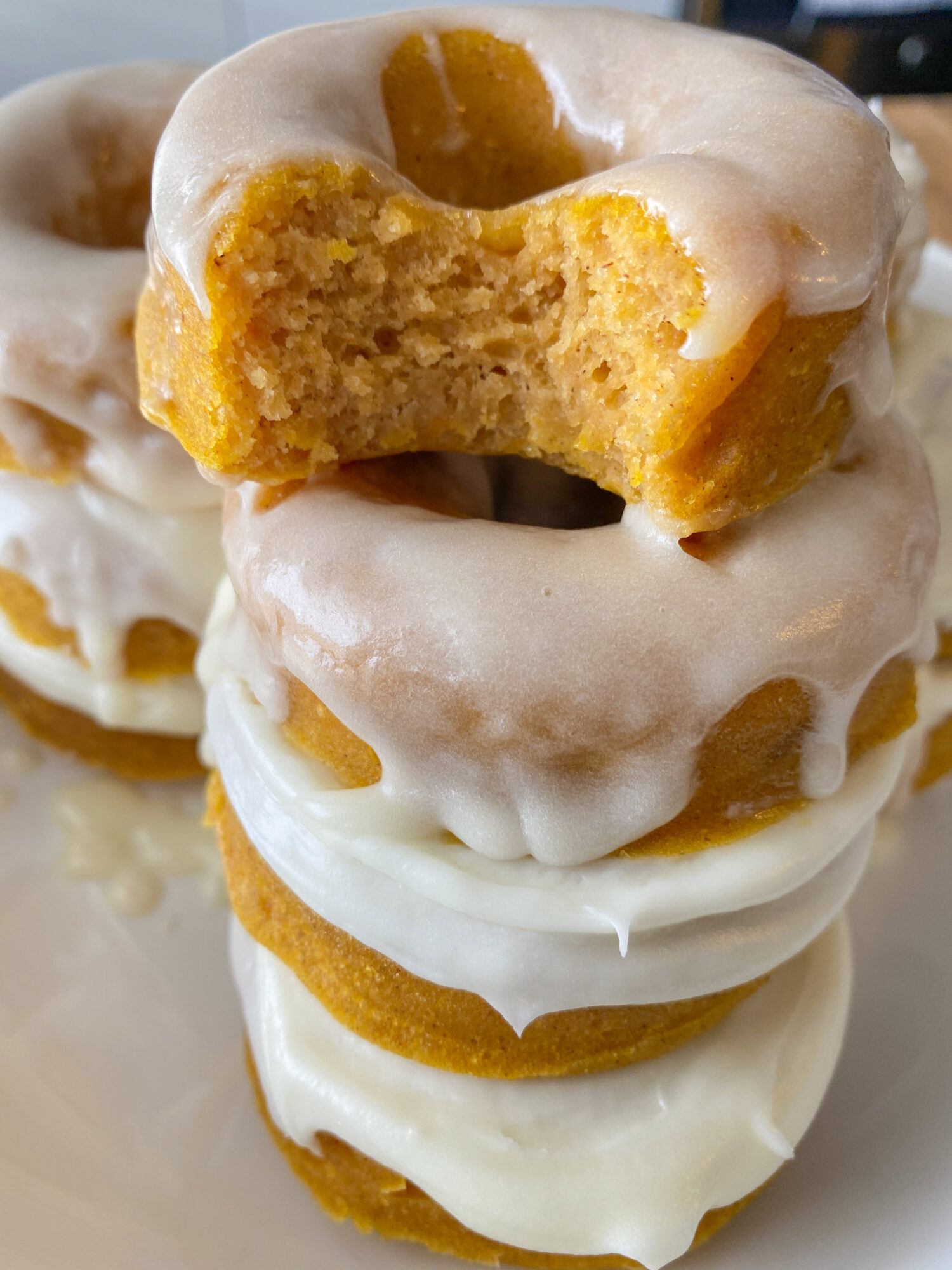 Vegan Pumpkin Donuts with Cream Cheese Frosting