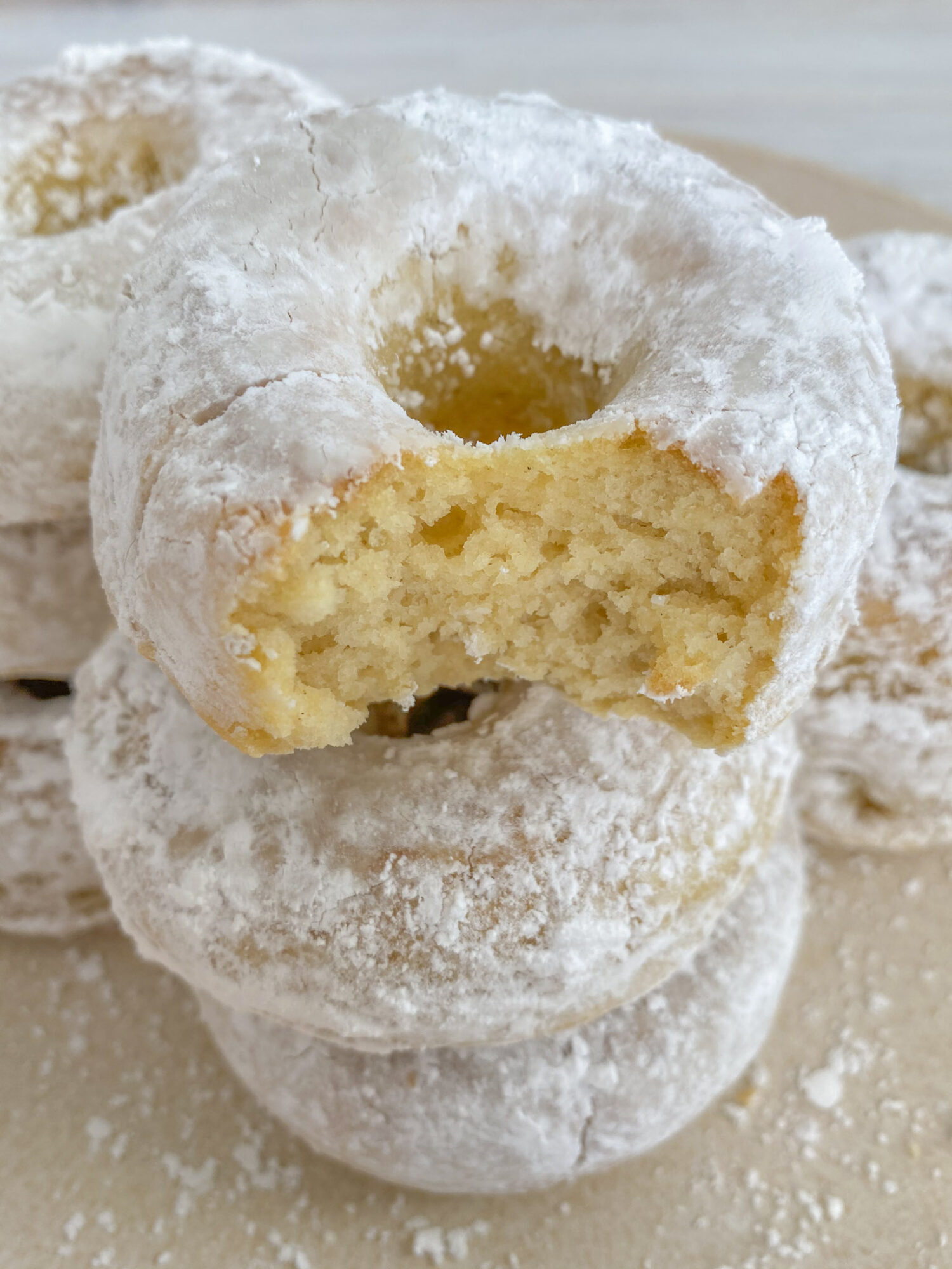 Low Calorie Powdered Sugar Vegan Donuts