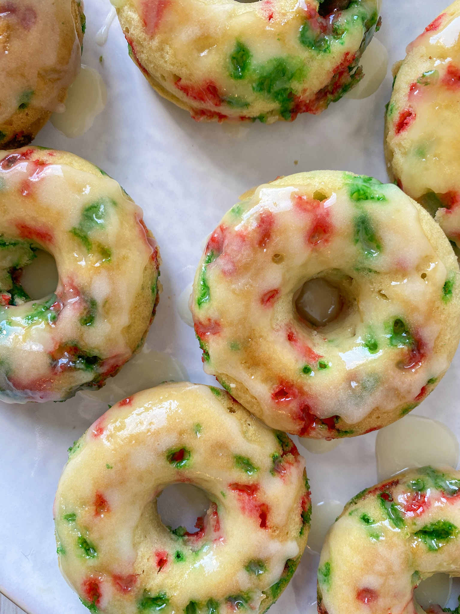 Christmas Sprinkle Glazed Vegan Donuts