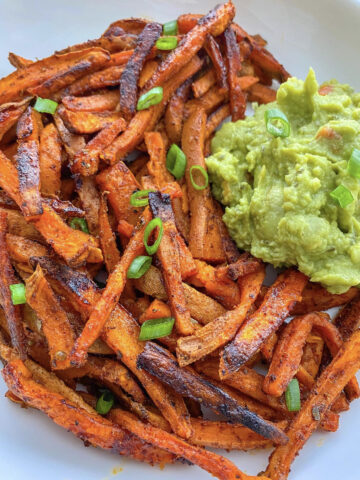 Southwest Sweet Potato Fries with Easy Homemade Guac