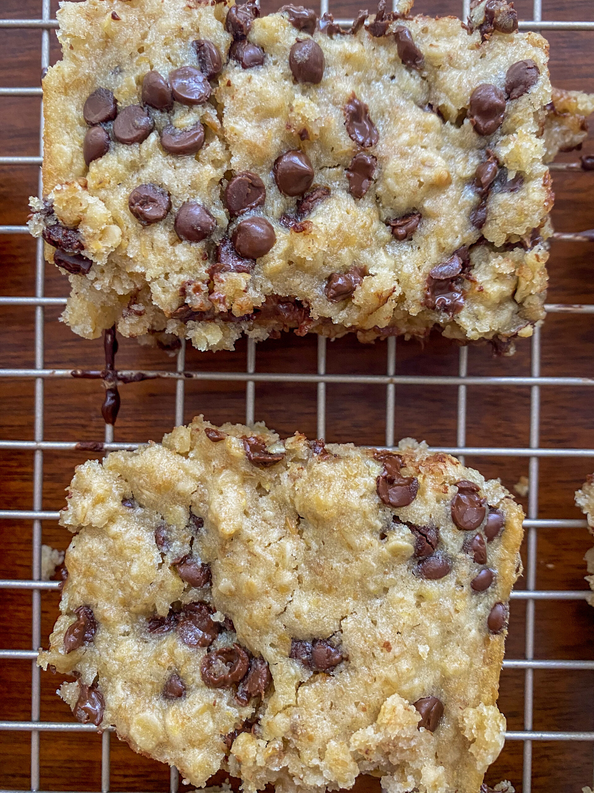 Close Up - Oatmeal Chocolate Chip Cookie Bars
