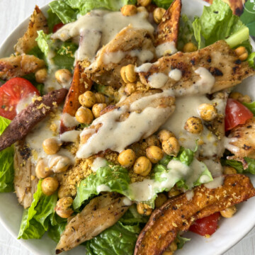 vegan chicken caesar salad