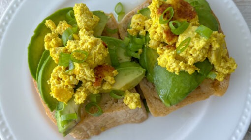 vegan scrambled egg avocado toast