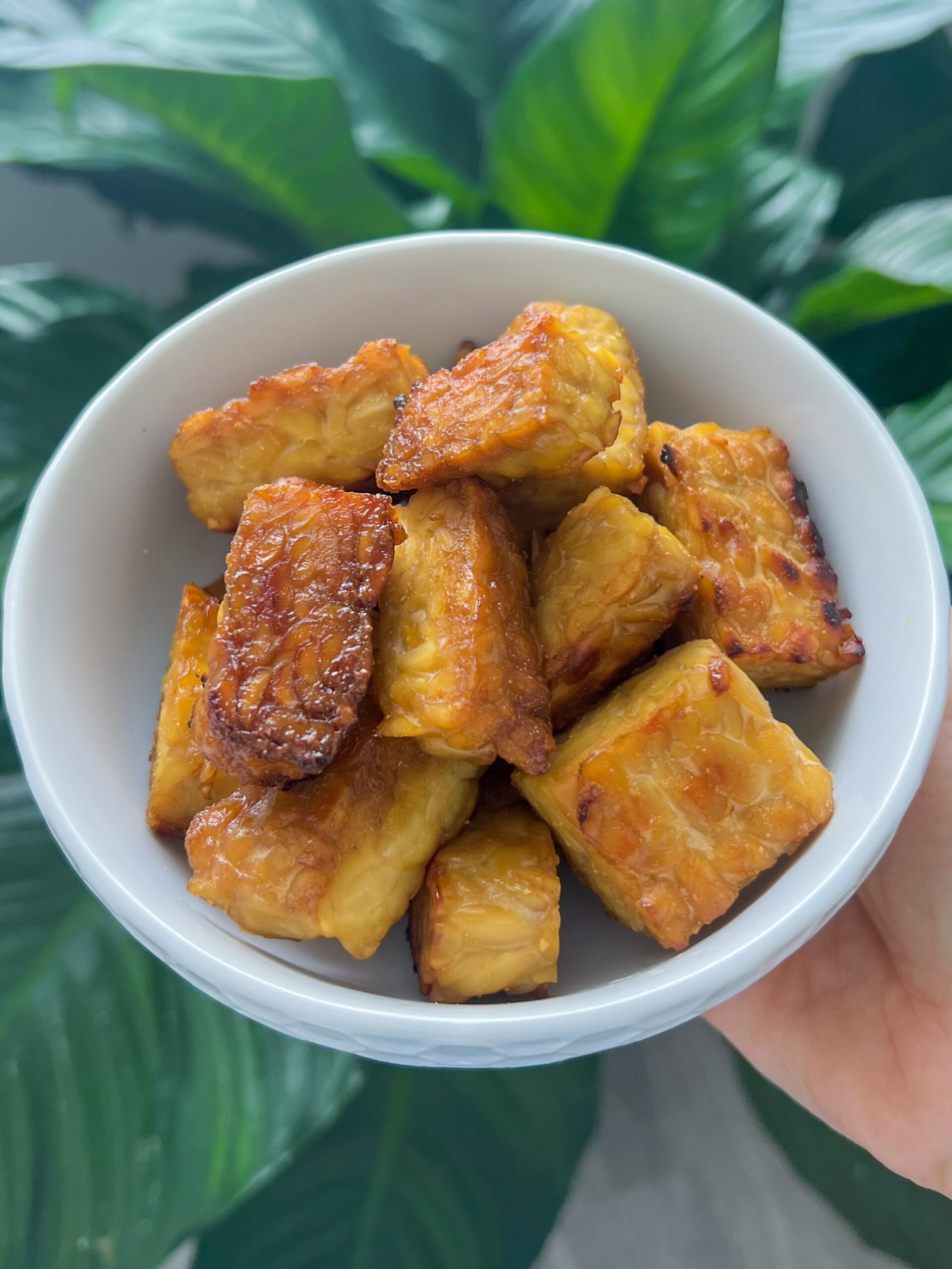 If you're looking to add more plant-based protein to your diet, this Simple Baked Tempeh Recipe has your name on it! It uses simple ingredients that you probably already have on hand and is made in minutes. Tempeh is a lesser known vegan protein made from pressed soybeans. It is versatile and will go well on any vegan lunch or dinner. It's also just a great snack because these crispy, golden, and flavorful bites of tempeh are the best! This is my favorite simple tempeh recipe and it's so delicious!