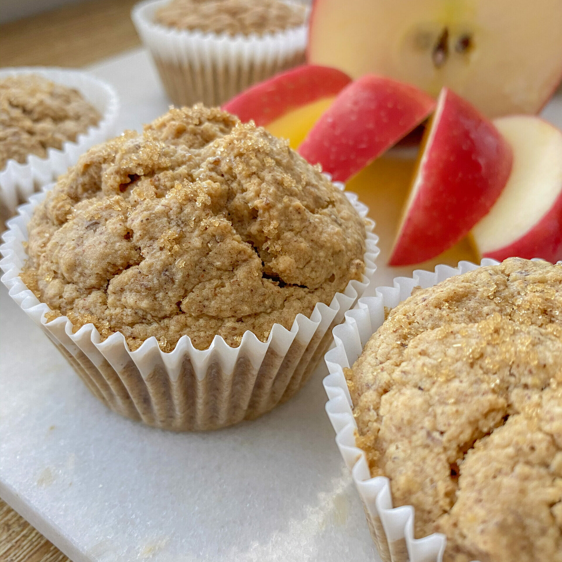 apple muffins on a platter