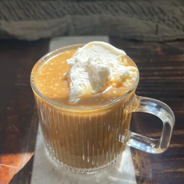 warm pumpkin spiced latte