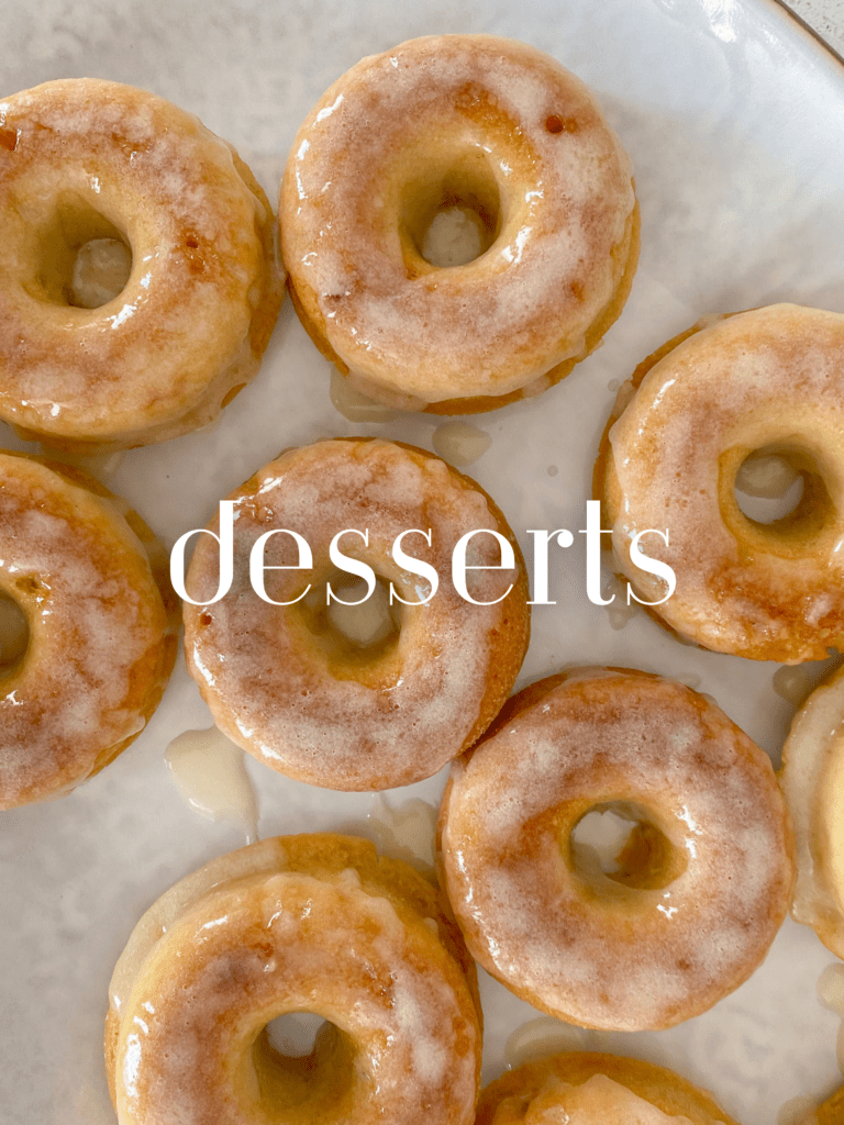 DESSERTS COVER IMAGE WITH GLAZED DONUTS BACKGROUND