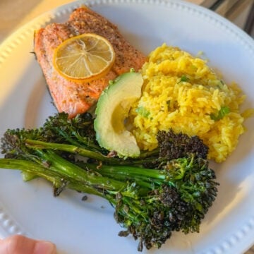 salmon and yellow rice