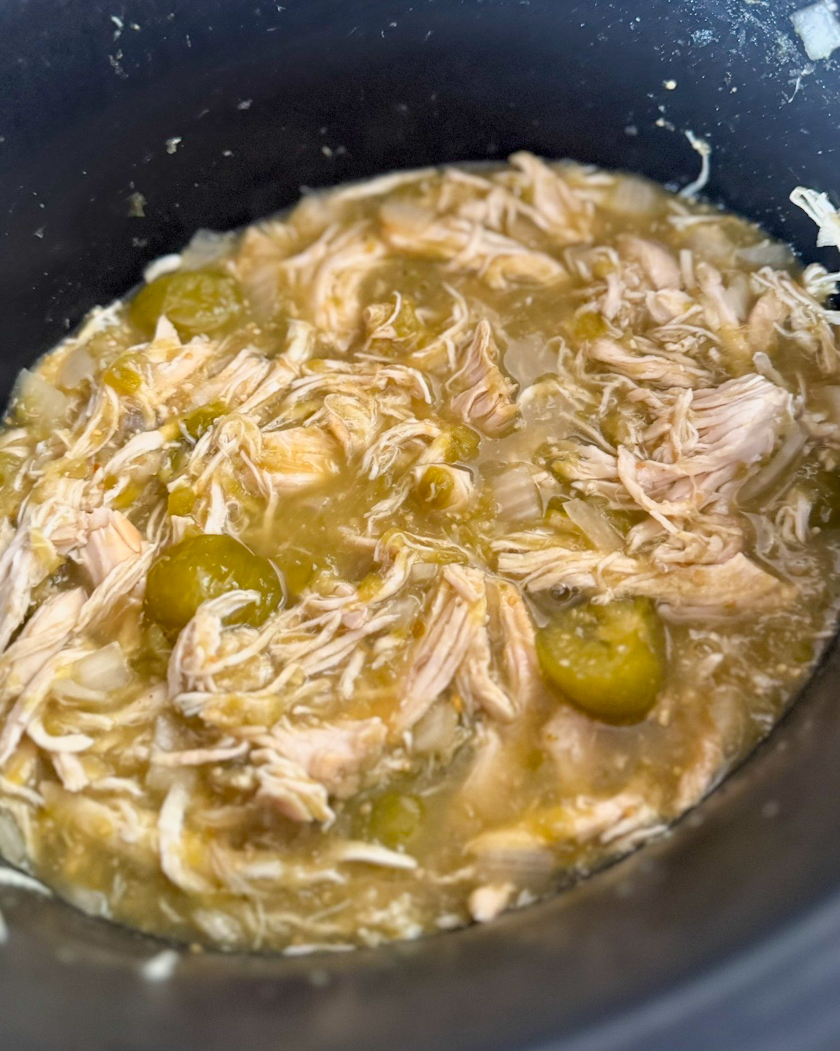 salsa verde chicken, ingredients cooked