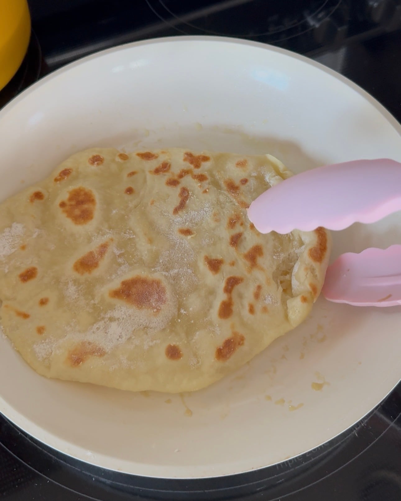 frying the naan