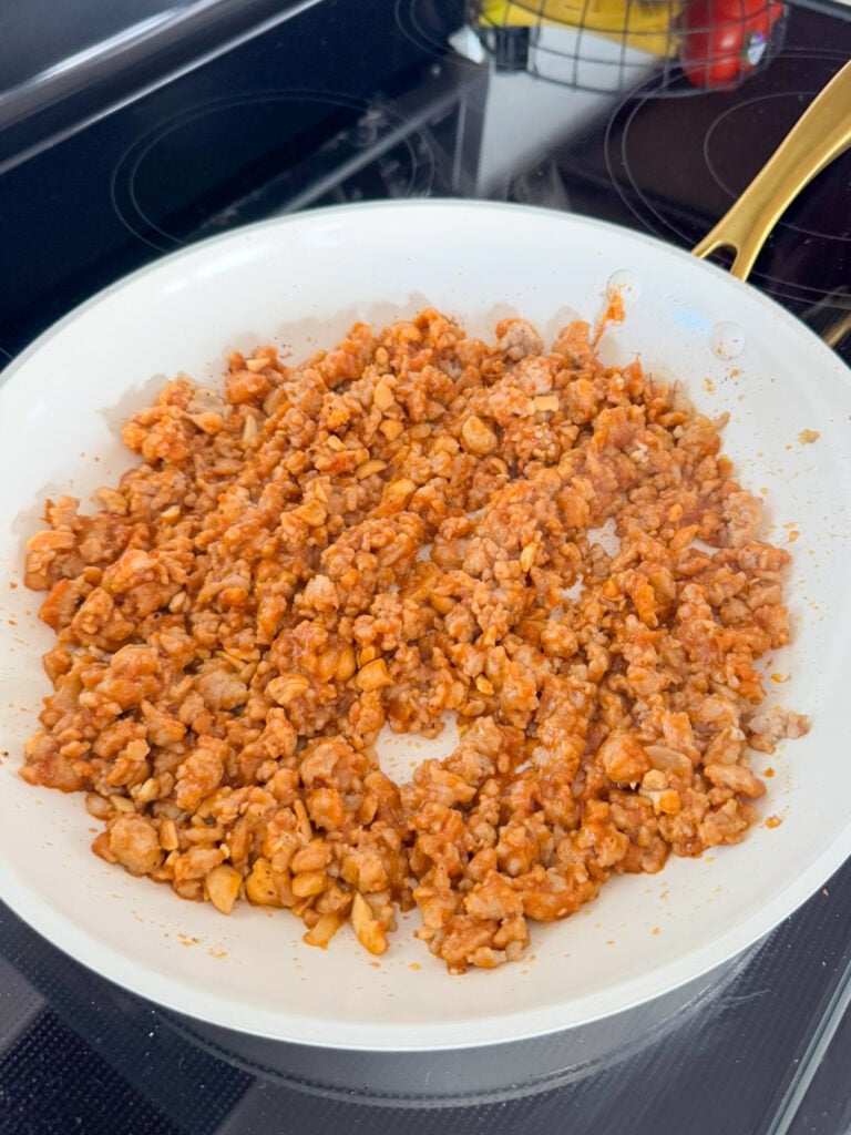 Adding Sauce To Skillet