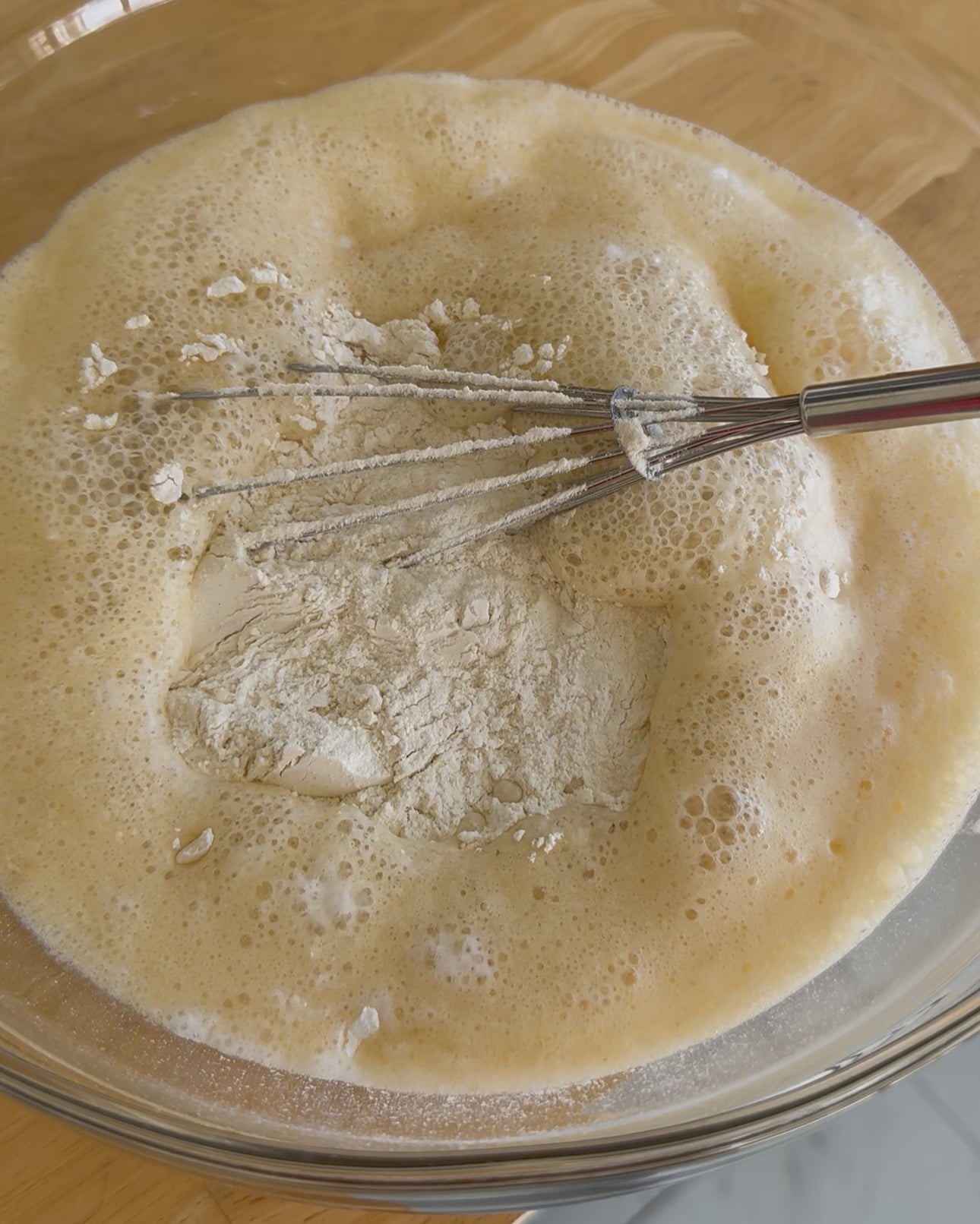 mixing the batter